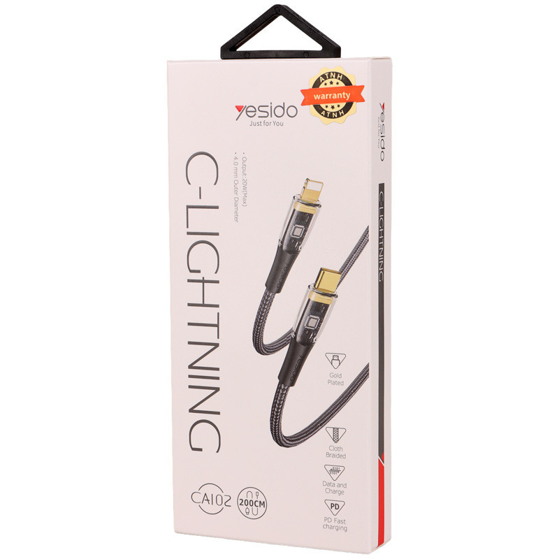 کابل تبدیل فست شارژ Yesido CA102 Type_C To Lightning 3A PD 20W 2m