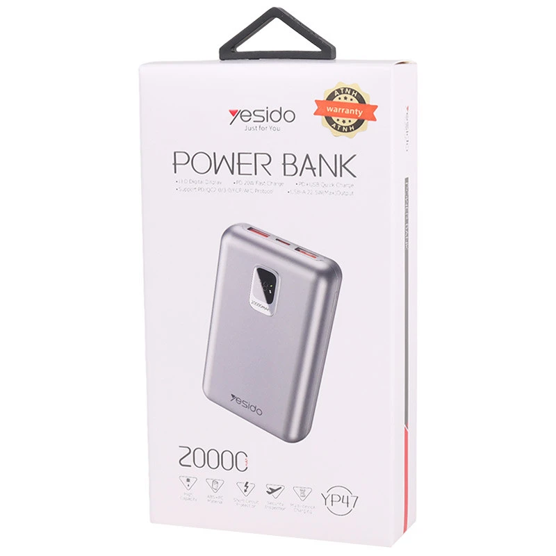 پاور بانک فست شارژ 20000 یسیدو Yesido YP47 QC3.0 PD 22.5W