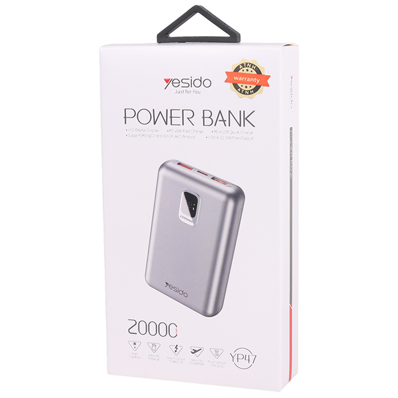 پاور بانک فست شارژ 20000 یسیدو Yesido YP47 QC3.0 PD 22.5W