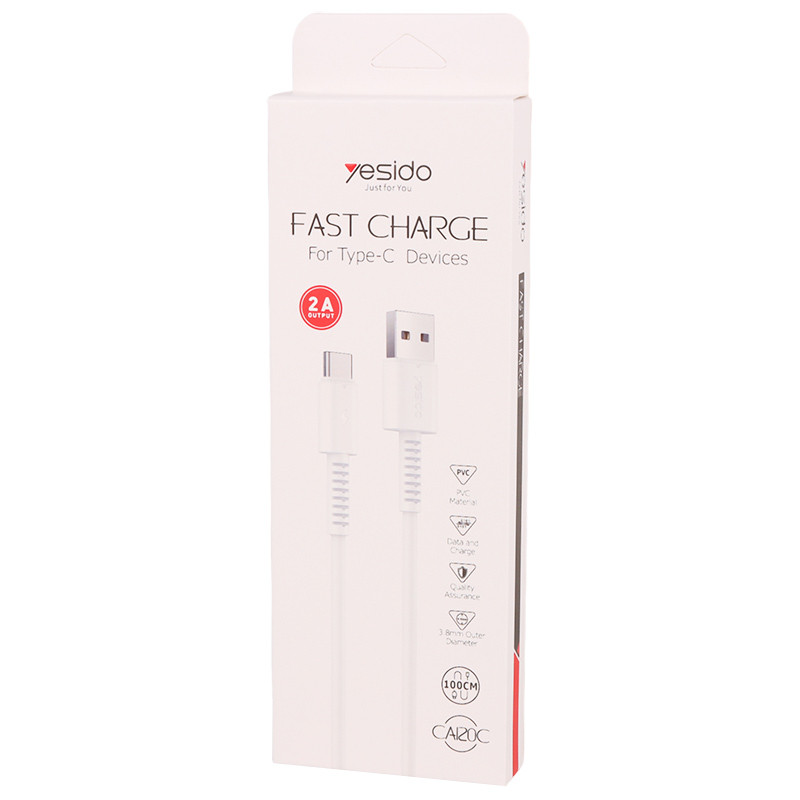 کابل تایپ سی فست شارژ Yesido CA120C 2A 1m