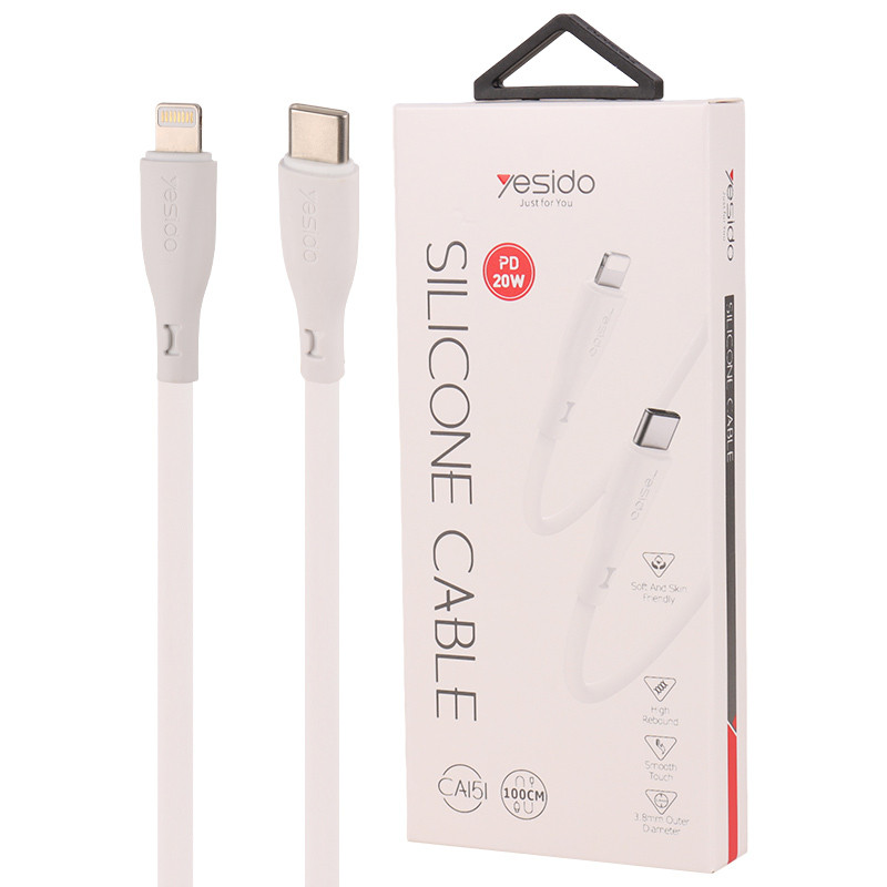 کابل تبدیل فست شارژ Yesido CA151 Type-C to Lightning PD 20W 1m