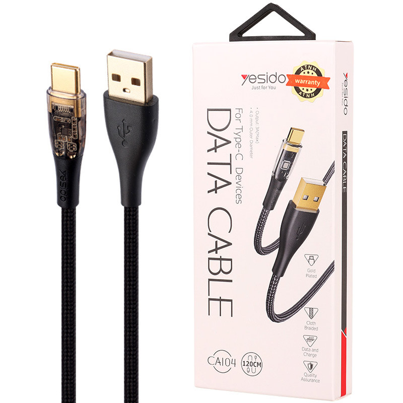 کابل تایپ سی فست شارژ Yesido CA104 3A 1.2m