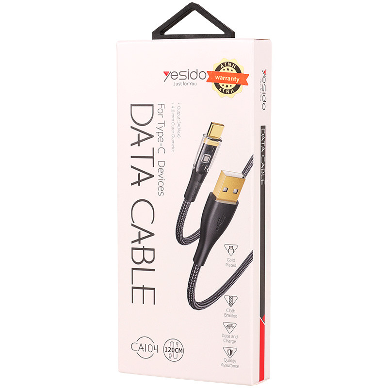 کابل تایپ سی فست شارژ Yesido CA104 3A 1.2m