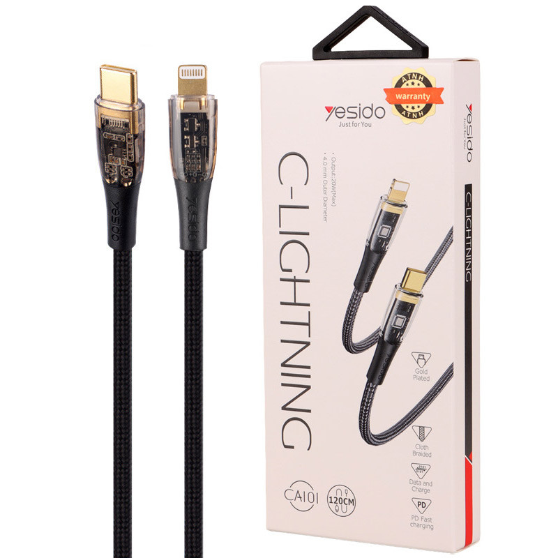 کابل تبدیل فست شارژ Yesido CA101 Type-C To Lightning PD 20W 1.2m