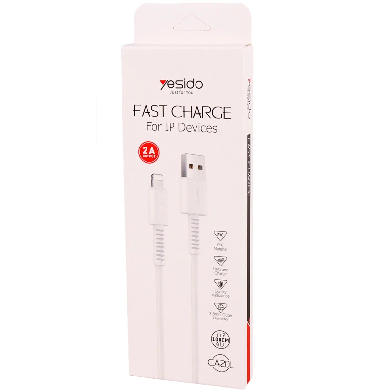کابل آیفونی فست شارژ Yesido CA120L 2A 1m