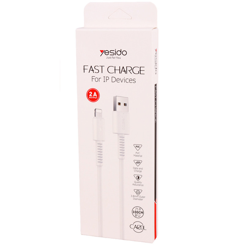 کابل آیفونی فست شارژ Yesido CA120L 2A 1m