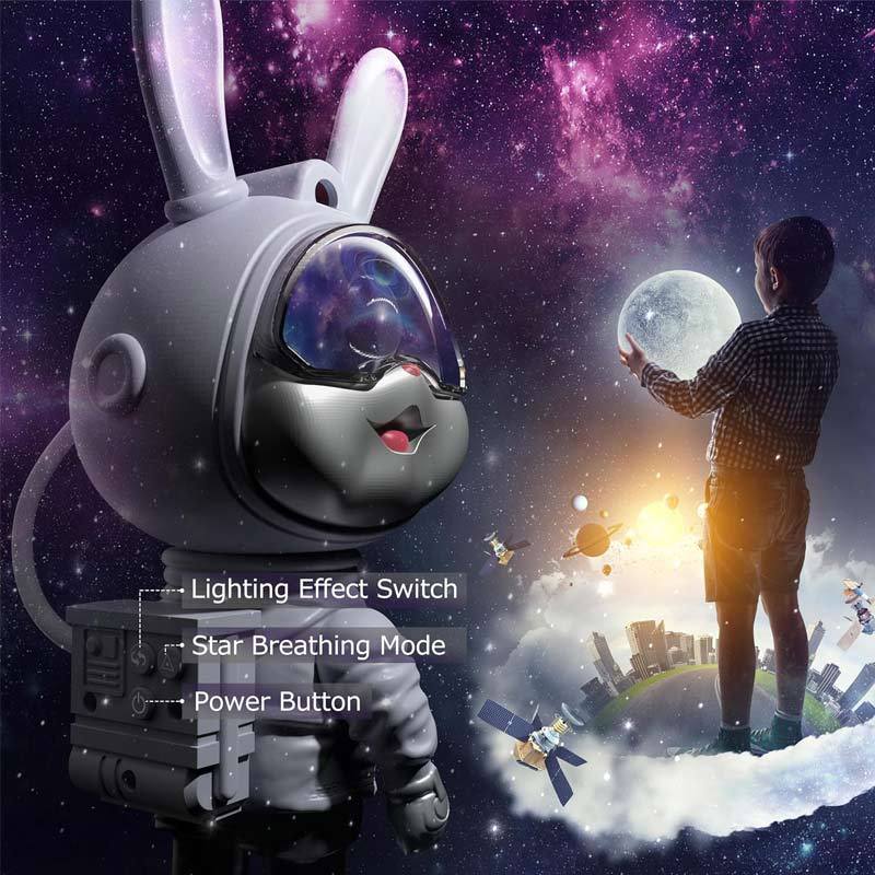 چراغ رقص نور گردان کهکشانی طرح خرگوش Galaxy K2306 + ریموت کنترل