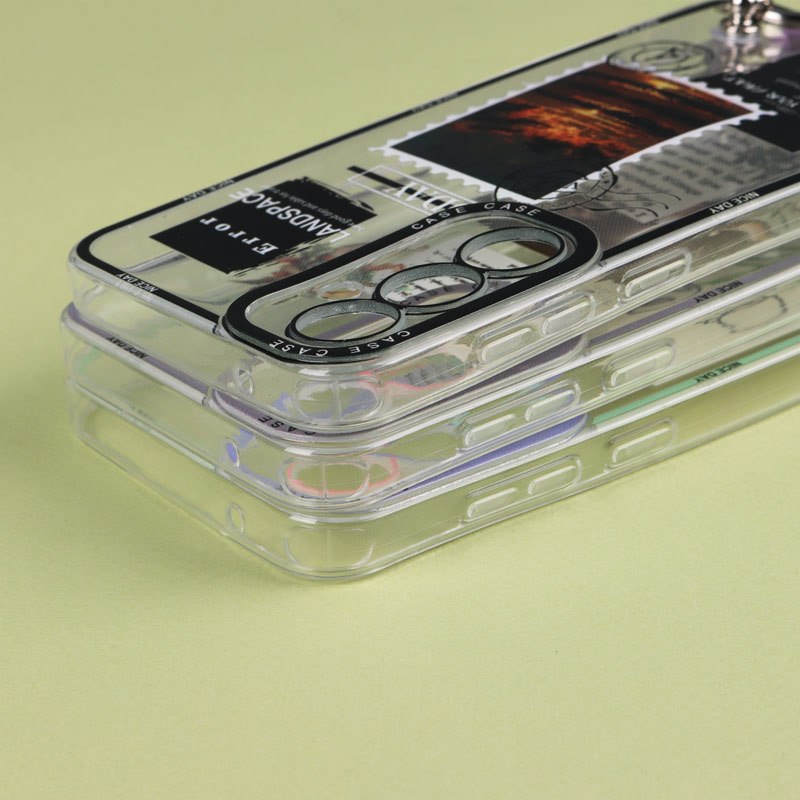 قاب شفاف ژله ای دستبندی محافظ لنزدار Samsung Galaxy S23 FE 5G