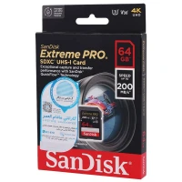 رم اس دی 64 گیگ سن دیسک SanDisk Extreme Pro SDXC V30 U3 C10 200MB/s