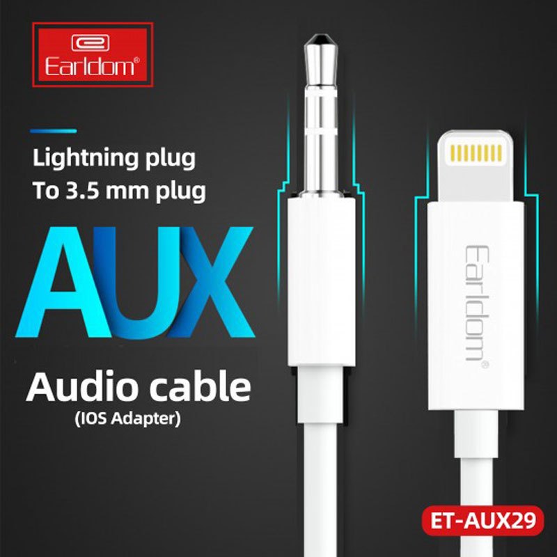 کابل تبدیل Earldom AUX29 AUX To Lightning 1m
