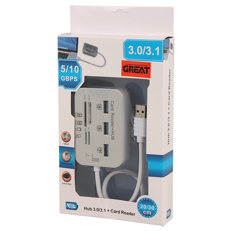 هاب 3 پورت USB3.1 گریت