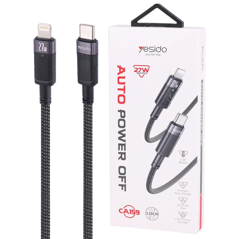 کابل تبدیل فست شارژ Yesido CA159 Type_C To Lightning PD 27W 1.2m
