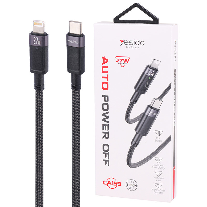 کابل تبدیل فست شارژ Yesido CA159 Type_C To Lightning PD 27W 1.2m