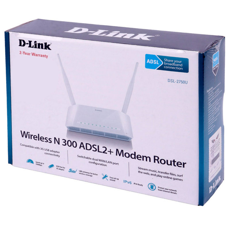 مودم روتر +ADSL2 دی لینک DSL-2750U