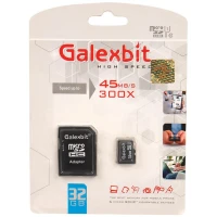 رم میکرو 32 گیگ گلکس بیت Galexbit 300X U1 C10 45MB/s + خشاب