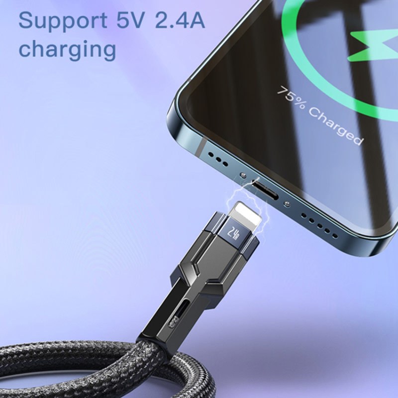 کابل تبدیل فست شارژ Yesido CA107 Type-C To Lightning PD 2.4A 1.2m