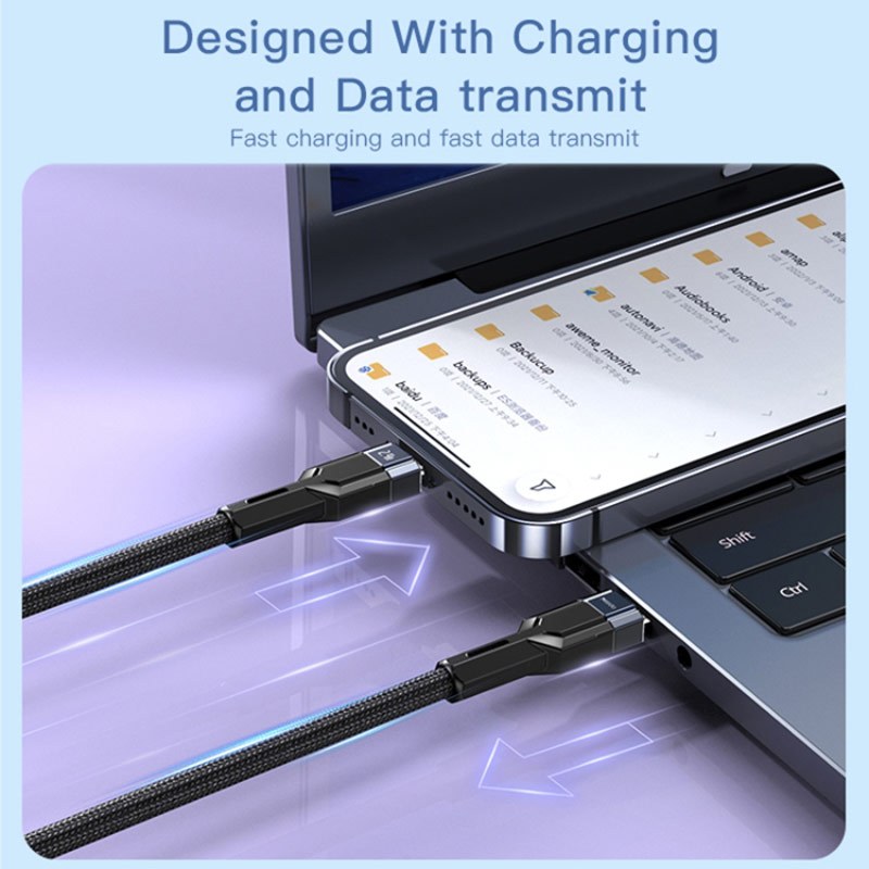 کابل تبدیل فست شارژ Yesido CA107 Type-C To Lightning PD 2.4A 1.2m