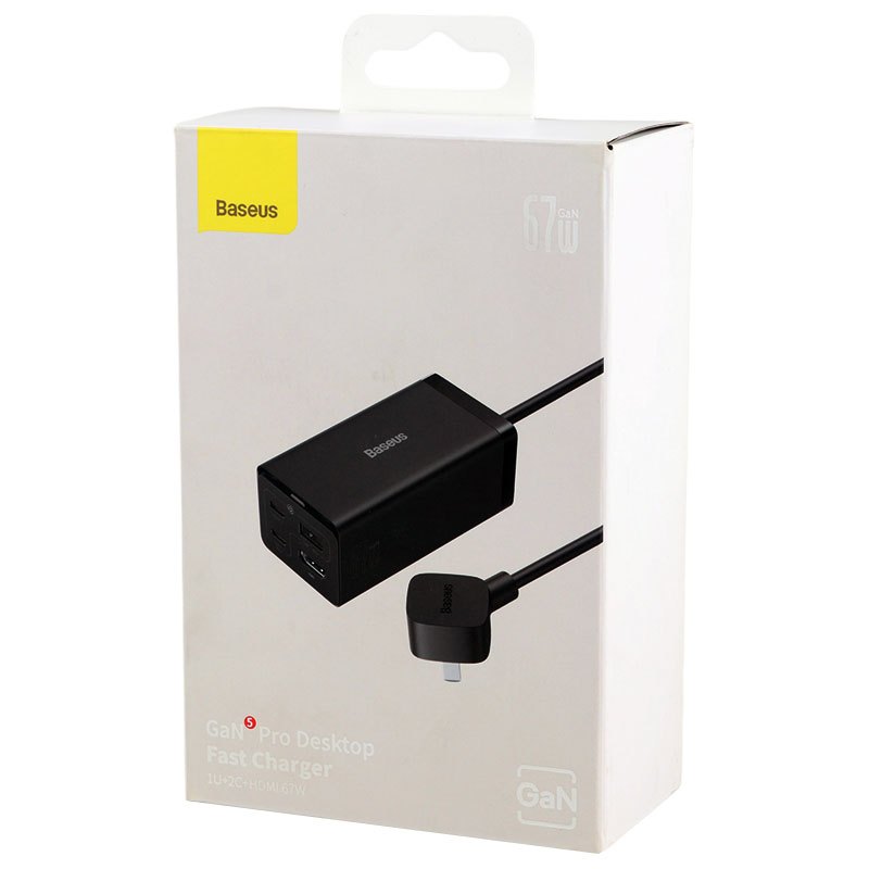 شارژر دیواری فست شارژ Baseus CCGP1100011 4Port GaN5 Pro 3.35A 67W + کابل تبدیل Type-C