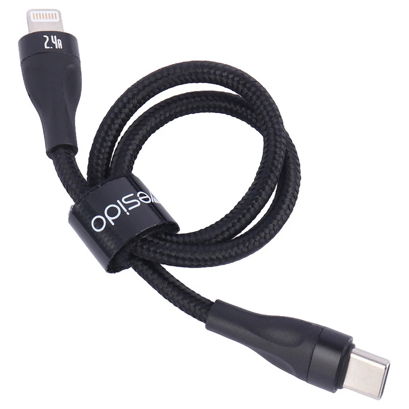 کابل تبدیل کوتاه فست شارژ Yesido CA82 Type-C To Lightning PD 2.4A 30cm