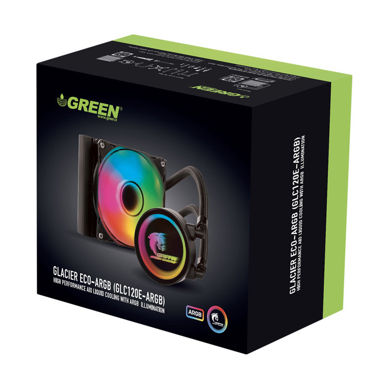 فن خنک کننده CPU گرین Green Glacier 120 ECO-ARGB