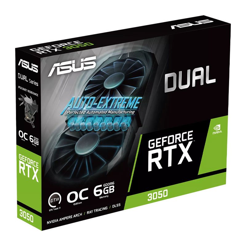 کارت گرافیک Asus Dual GeForce RTX3050 OC 6GB GDDR6 96Bit