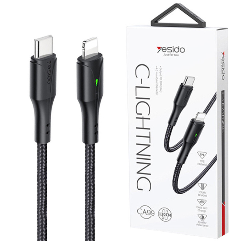 کابل تبدیل فست شارژ Yesido CA99 Type-C To Lightning PD 20W 1.2m