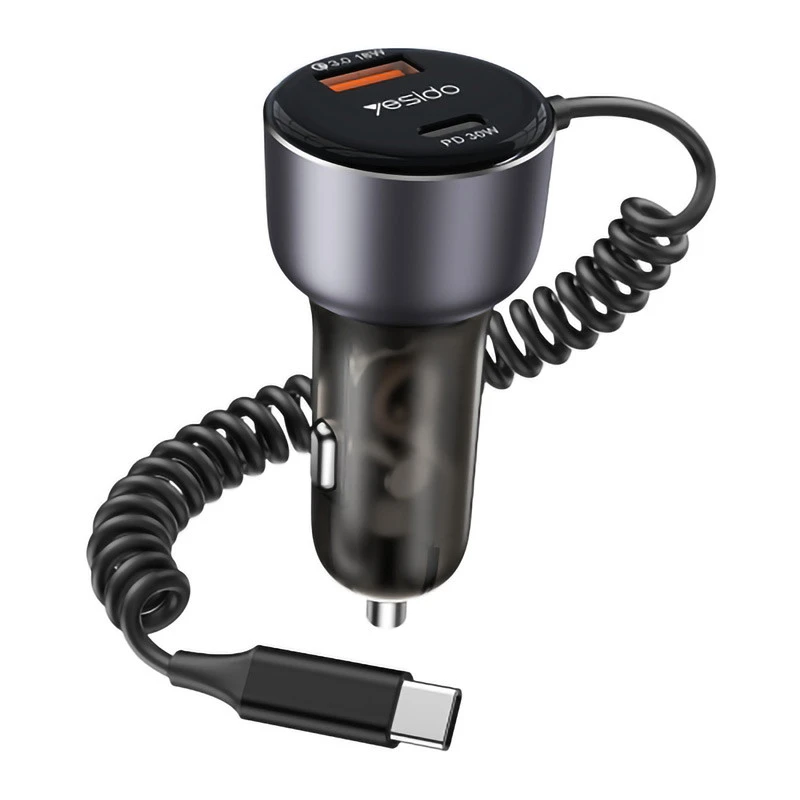 شارژر فندکی فست شارژ Yesido Y56 3A QC3.0 PD 60W 0