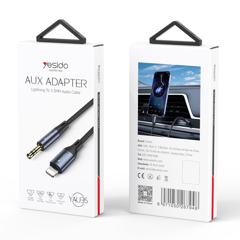 کابل تبدیل Yesido YAU35 Lightning To AUX 1m