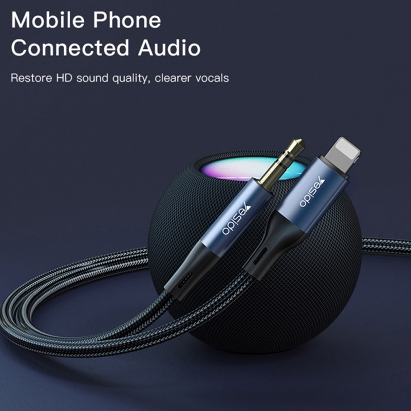 کابل تبدیل Yesido YAU35 Lightning To AUX 1m
