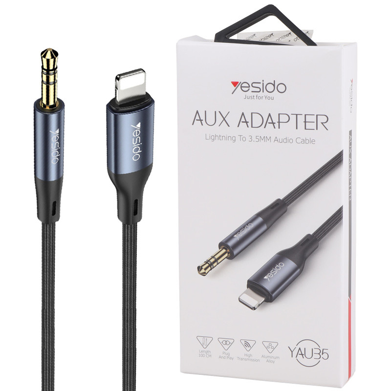 کابل تبدیل Yesido YAU35 Lightning To AUX 1m