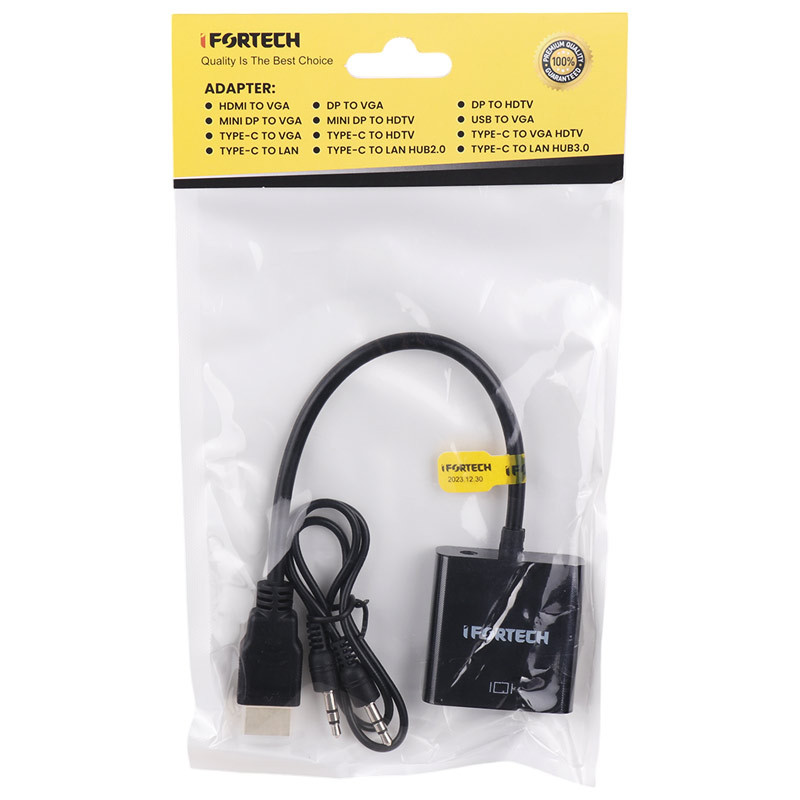 تبدیل Ifortech HDMI To VGA + کابل صدا