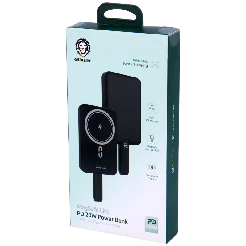 پاور بانک بی سیم فست شارژ 10000 گرین لاین Green Lion GL-PB37 PD 20W