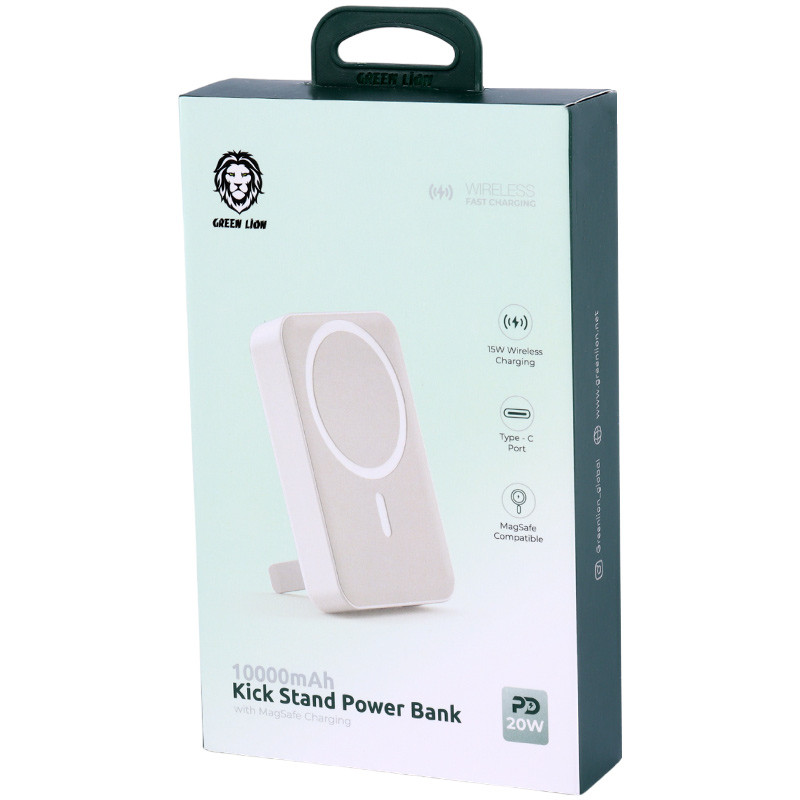 پاور بانک بی سیم فست شارژ 10000 گرین لاین Green Lion Kick Stand GL-PB31 PD 20W