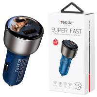 شارژر فندکی فست شارژ Yesido Y52 3.4A QC3.0 PD 30W