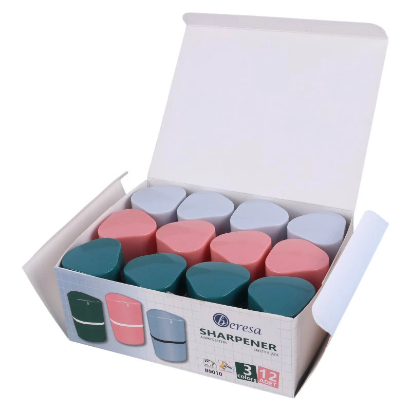 تراش پلاستیکی مخزن دار Beresa B9010 بسته 12 عددی