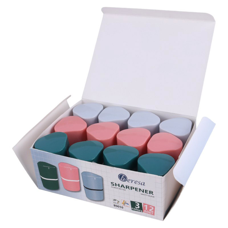 تراش پلاستیکی مخزن دار Beresa B9010 بسته 12 عددی