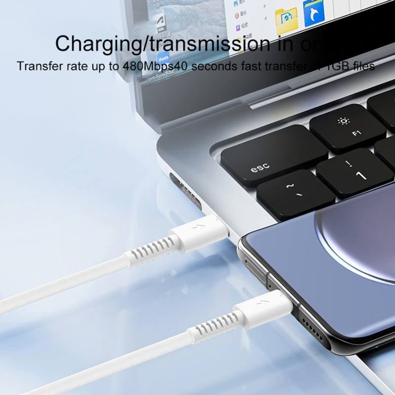 کابل تبدیل فست شارژ Yesido CA154 Type-C To Type-C PD 60W 1m