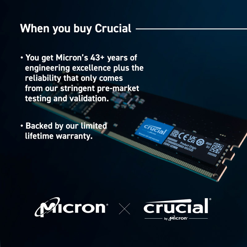رم کامپیوتر Crucial CT32G56C46U5 DDR5 32GB 5600MHz CL46 Single