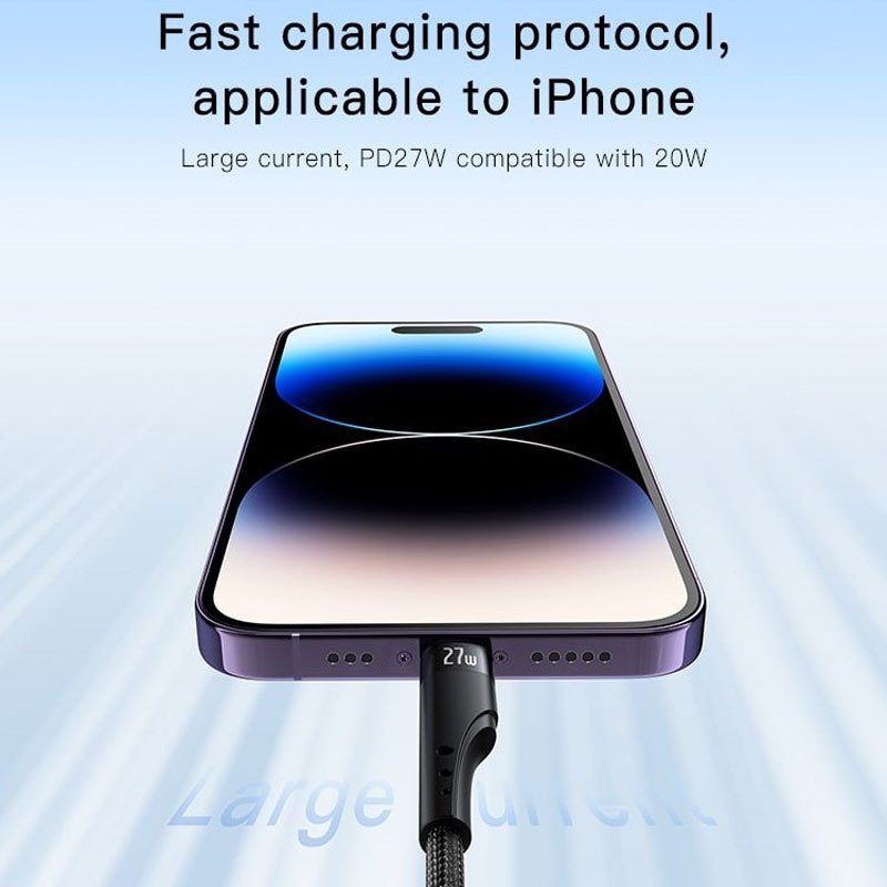 کابل تبدیل فست شارژ Yesido CA115 Type-C To Lightning PD 27W 3m
