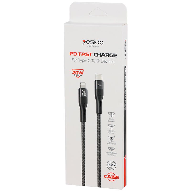 کابل تبدیل فست شارژ Yesido CA155 Type-C To Lightning PD 20W 1m