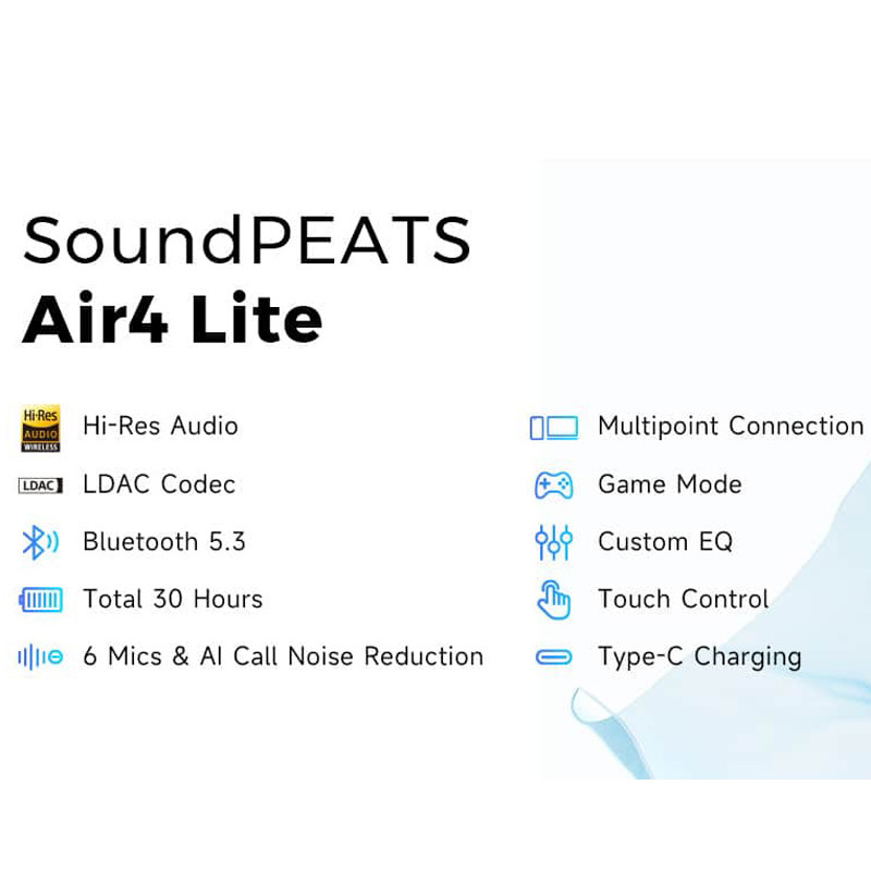 هندزفری بلوتوث دوتایی Soundpeats Air4 Lite