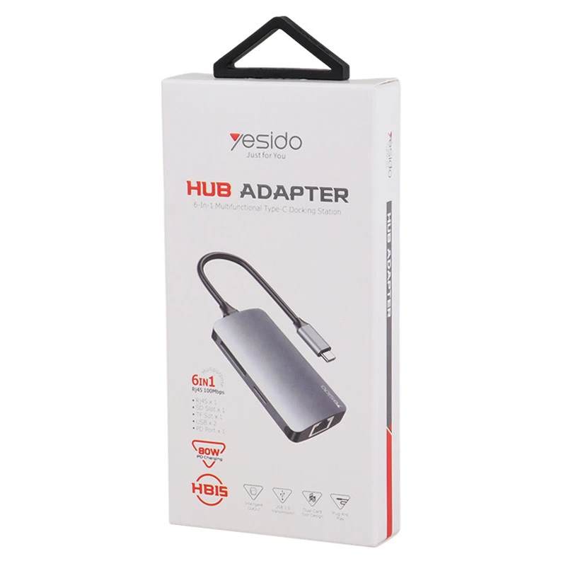 هاب 6 پورت Type-C یسیدو HB15