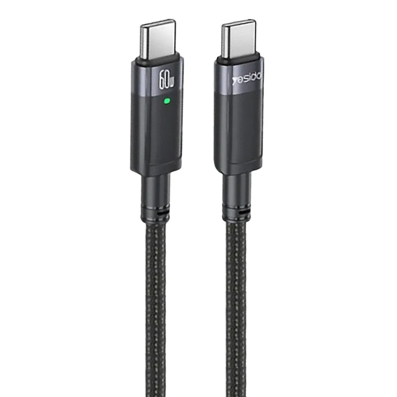 کابل تبدیل فست شارژ Yesido CA160 Type-C To Type-C PD 60W 1.2m