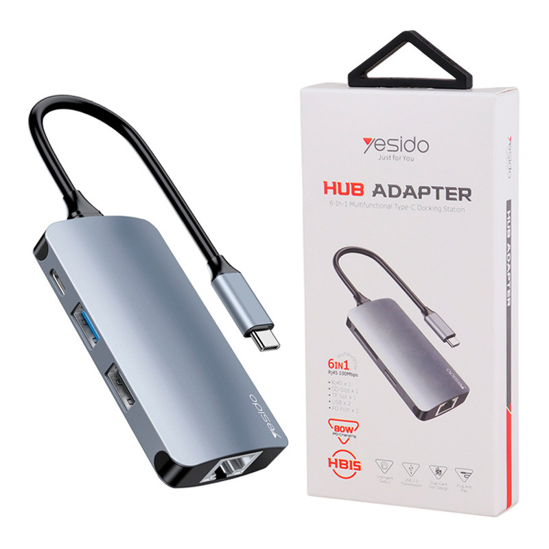 هاب 6 پورت Type-C یسیدو HB15