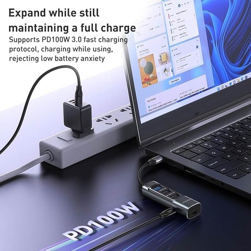 هاب Yesido HB24 Type-C To USB2.0/USB3.0/MINI DP/Type-C PD 5Port