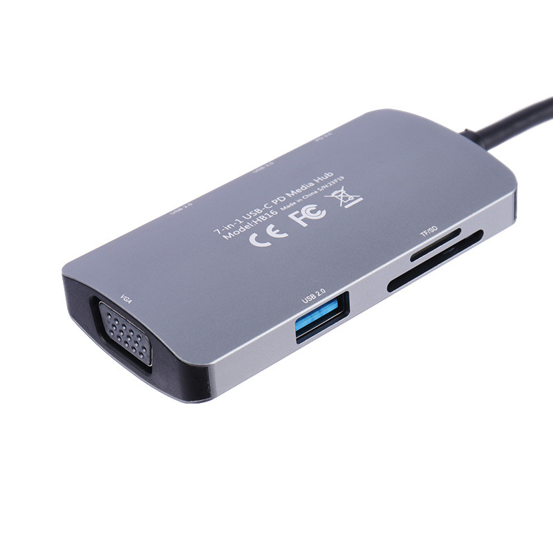 هاب و رم ریدر Yesido HB16 USB2.0/USB3.0/VGA/TF/SD/Type-C PD To Type-C