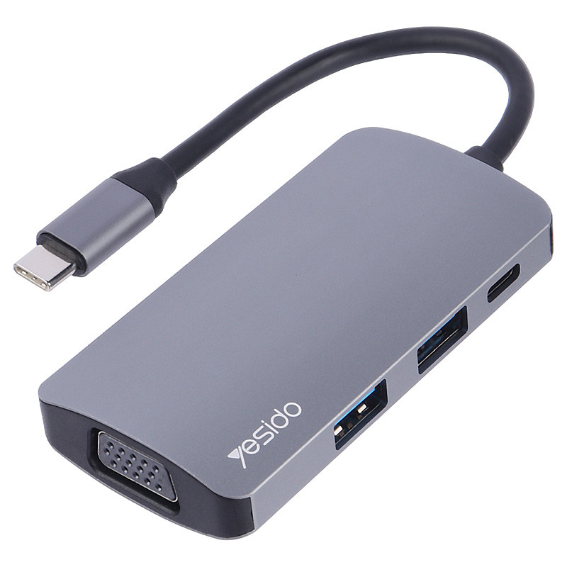 هاب و رم ریدر Yesido HB16 USB2.0/USB3.0/VGA/TF/SD/Type-C PD To Type-C