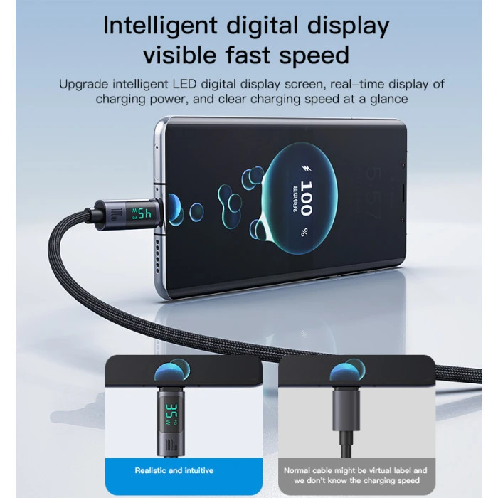 کابل تبدیل فست شارژ Yesido CA158 VOOC QC PD 100W Type-C To Type-C 1.2m