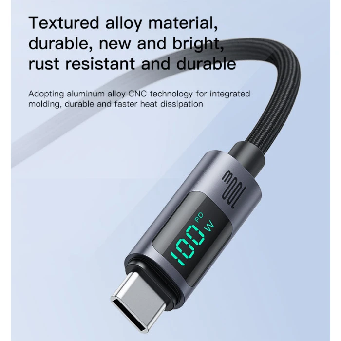 کابل تبدیل فست شارژ Yesido CA158 VOOC QC PD 100W Type-C To Type-C 1.2m