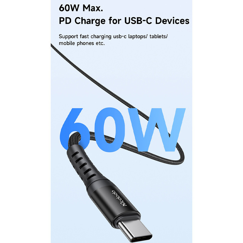 کابل تبدیل کوتاه فست شارژ Mcdodo CA-564 Type-C To Type-C 3A PD 60W 20cm